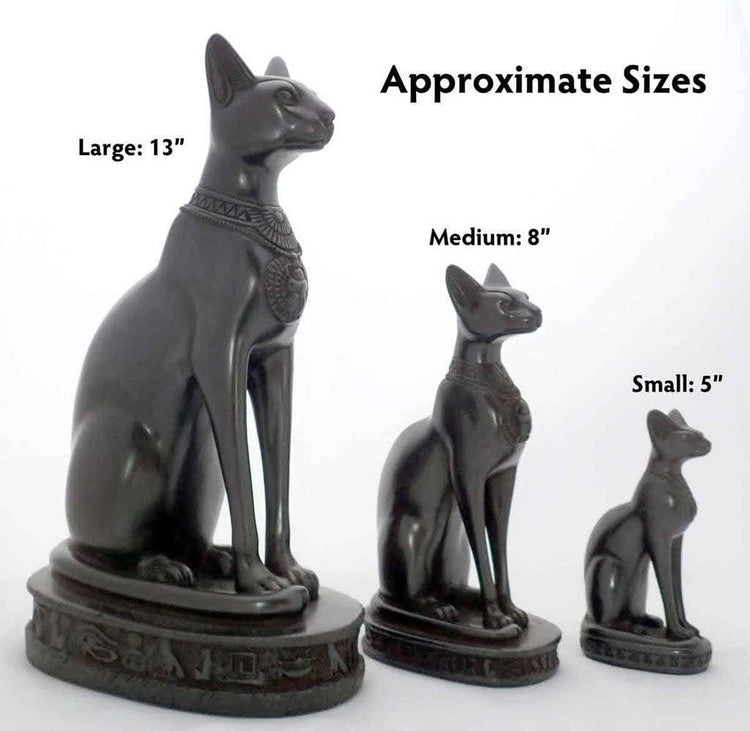Bastet Cats Statues - Black: Medium