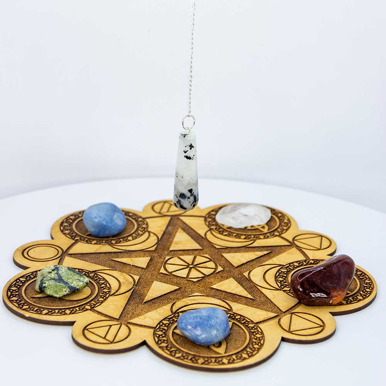 Rainbow Moonstone Pendulum Faceted Tear Drop