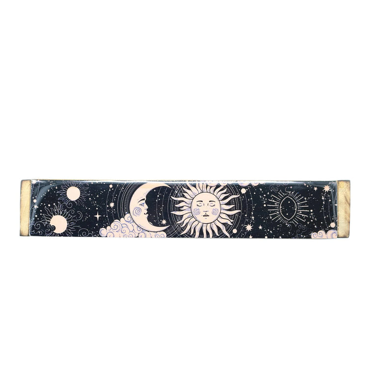 Wooden Incense Burner Box - Sun & Moon