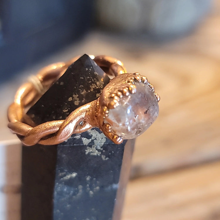 11 Pink Tourmalinated Quartz Ring - Wild Raven