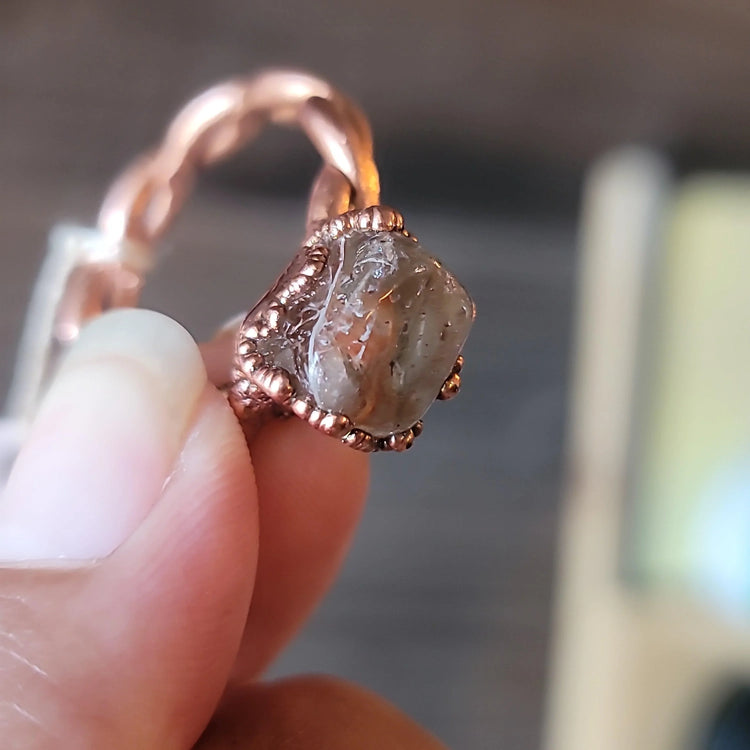 11 Pink Tourmalinated Quartz Ring - Wild Raven