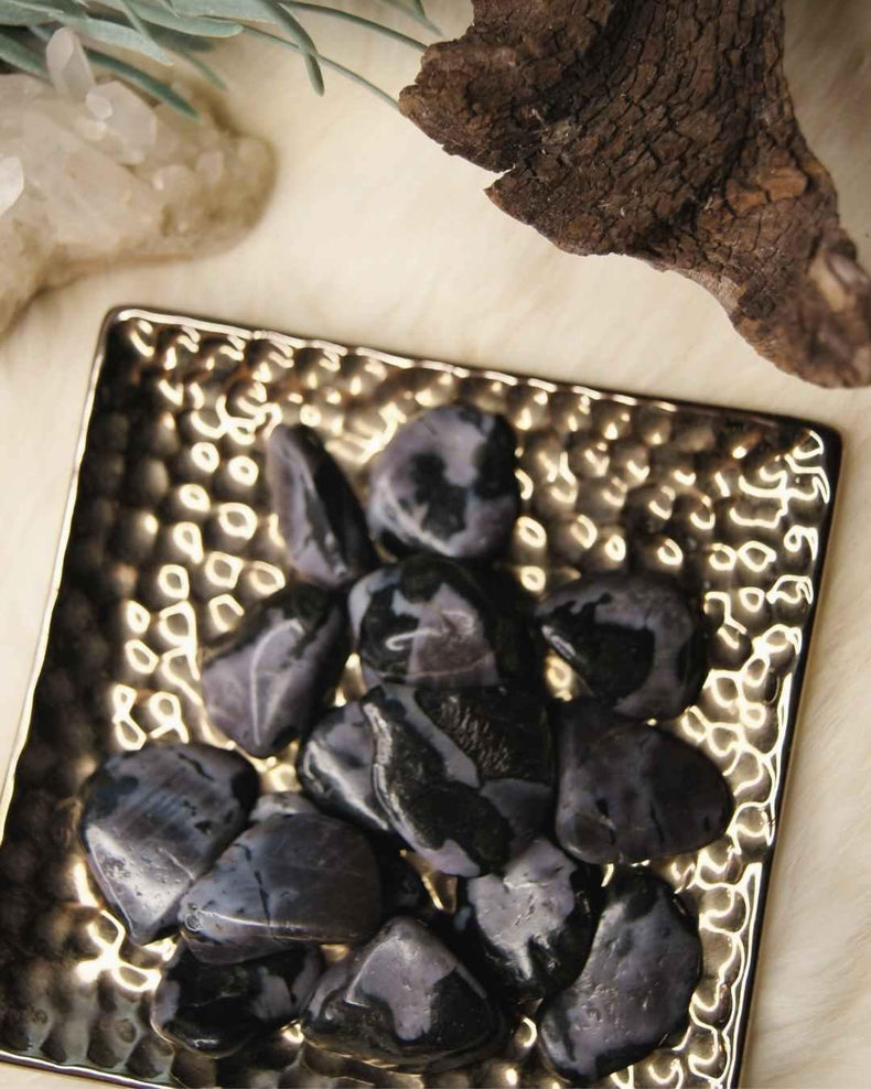 Indigo Gabbro Tumbled | Shadow Work + Transformation