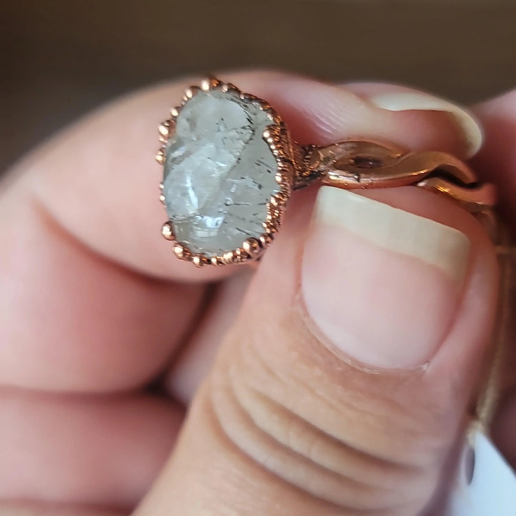 12 Tourmalinated Quartz Ring - Wild Raven