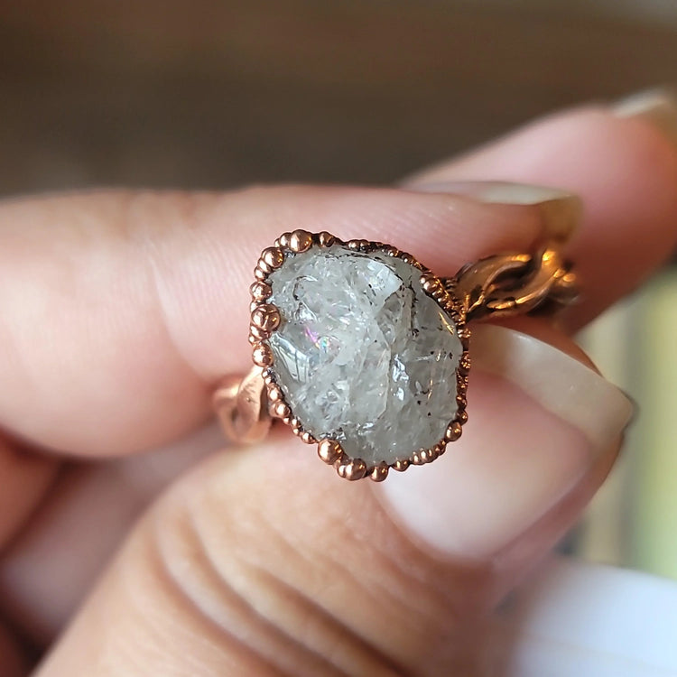 12 Tourmalinated Quartz Ring - Wild Raven