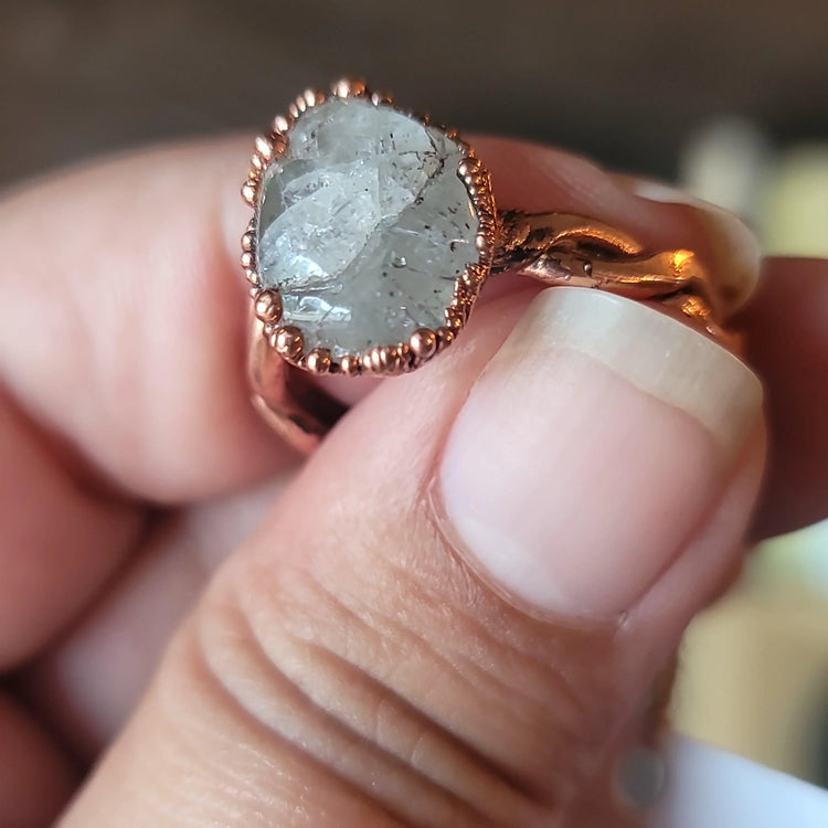 12 Tourmalinated Quartz Ring - Wild Raven
