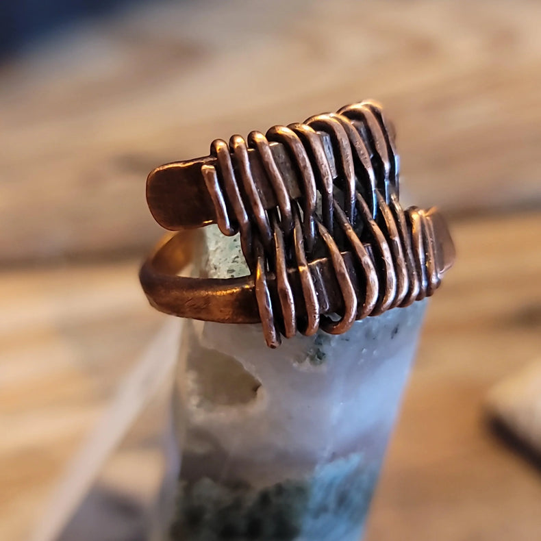 12½ Woven Copper Ring - Wild Raven