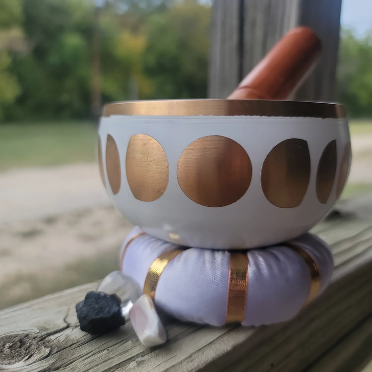 Moon phase brass singing bowl