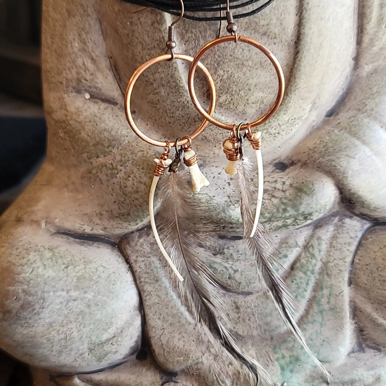 Opossum + Snake earrings