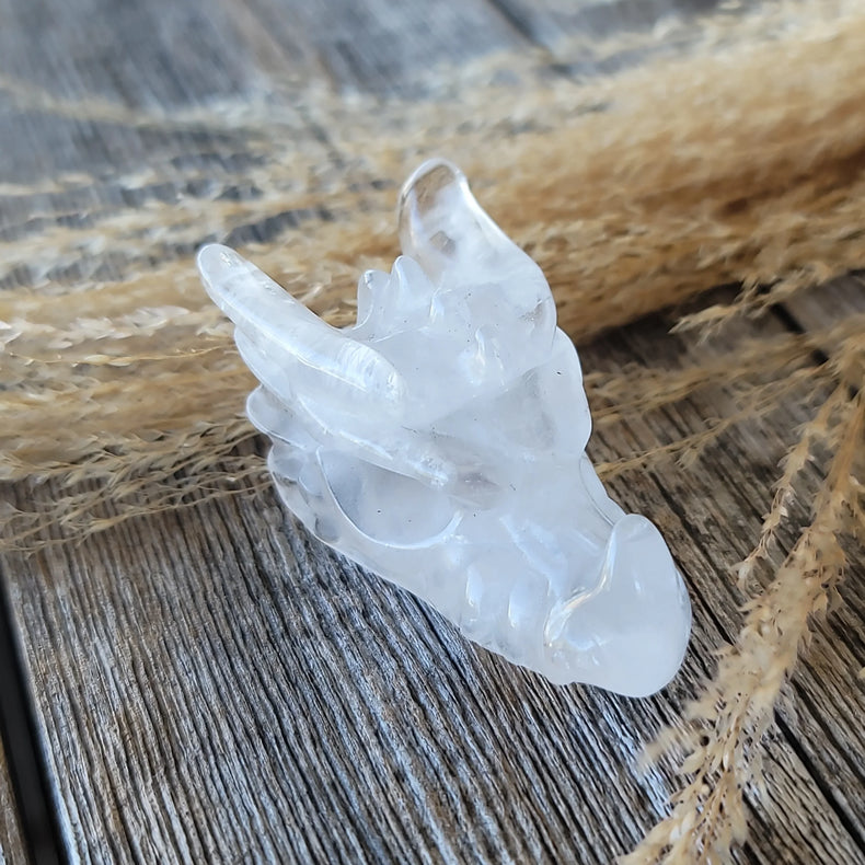 Quartz Dragon Skull Mini