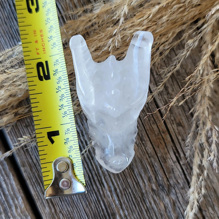 Quartz Dragon Skull Mini