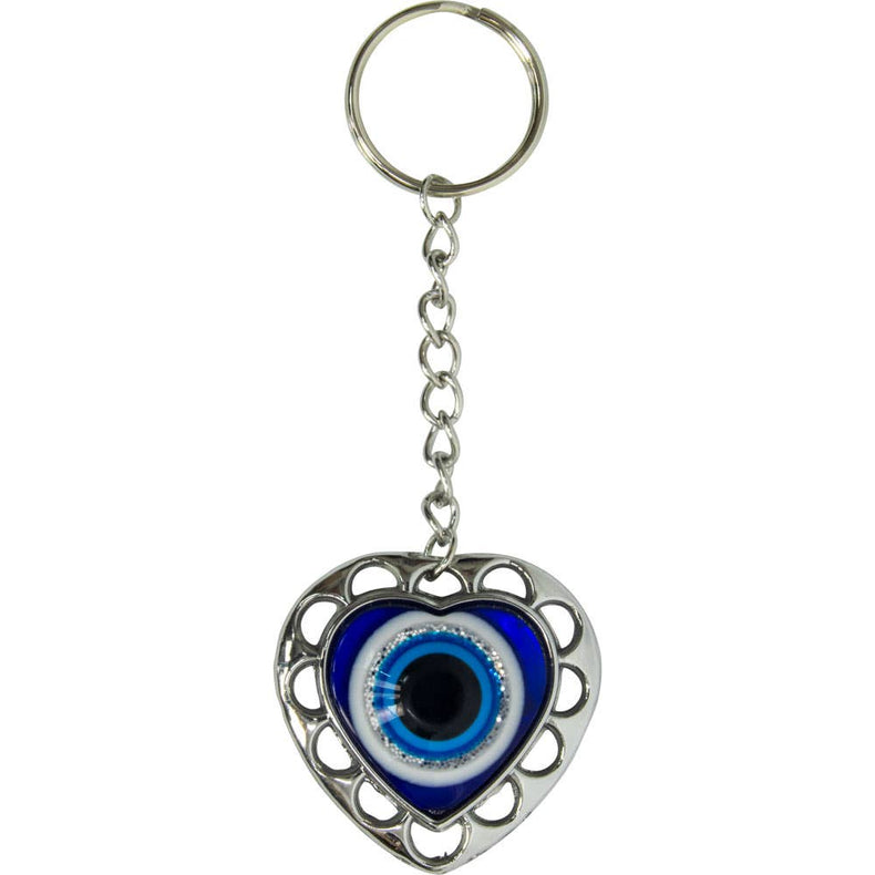 Evil Eye Talisman Key Ring - Puffed Heart