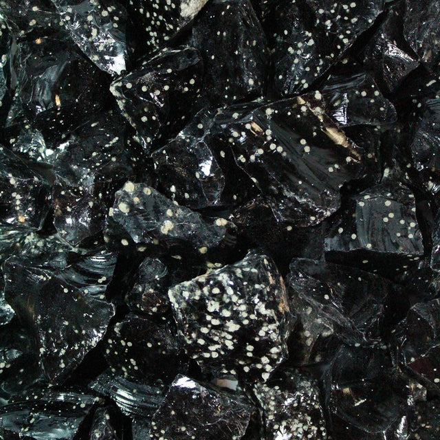 Snowflake obsidian crystals with black and white spotted patterns, healing stones