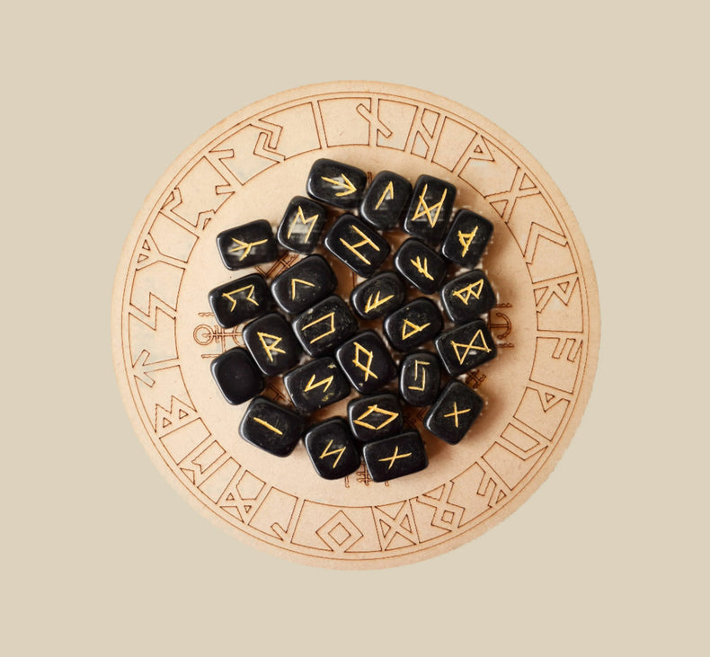 Rune Set - Black Jasper