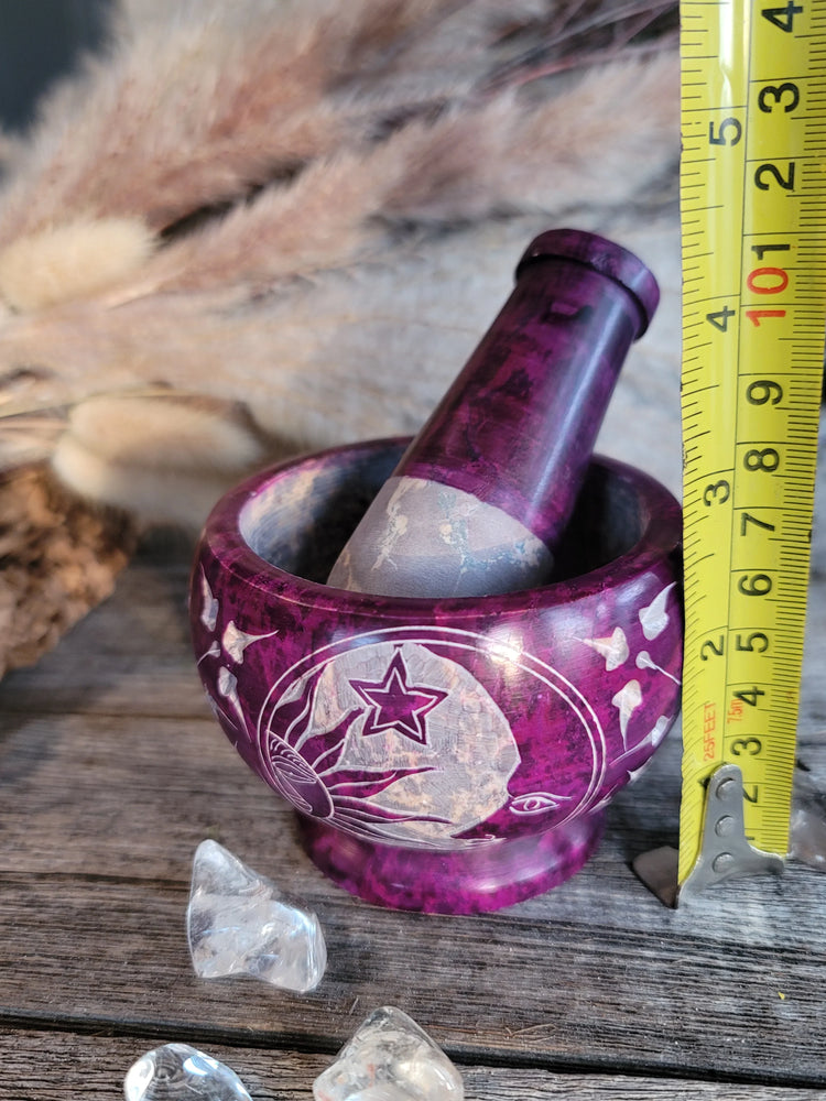 Mortar & Pestle Soapstone - Purple Celestial