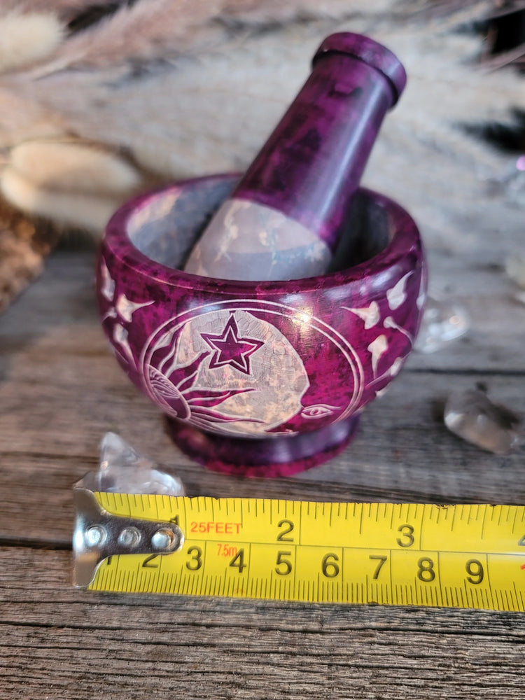Mortar & Pestle Soapstone - Purple Celestial