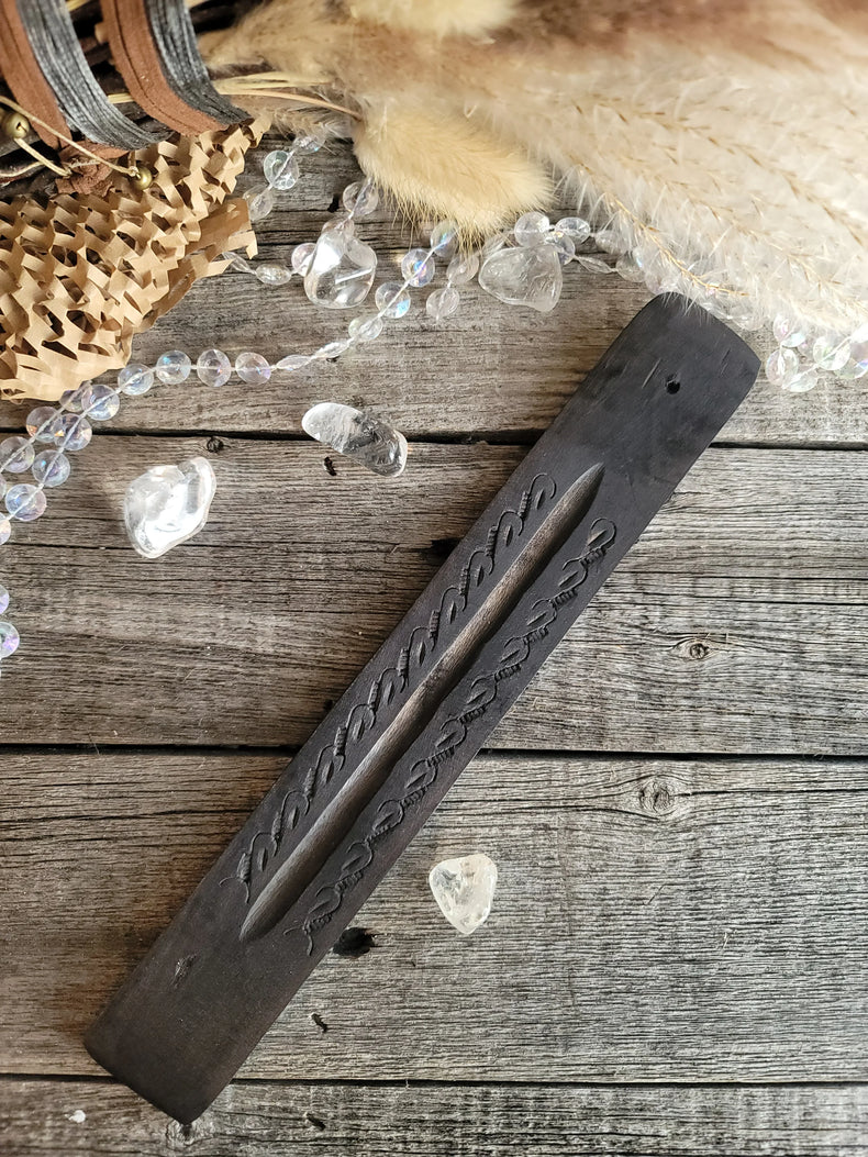 Wooden Incense Ash Catcher - Black