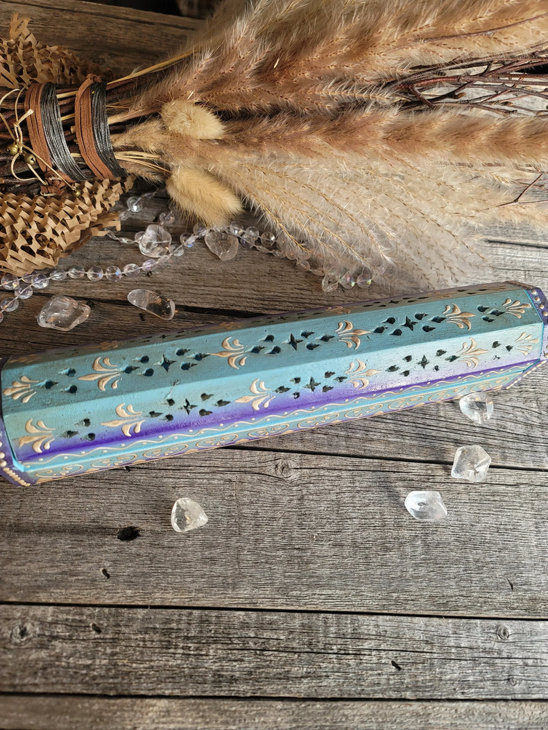 Hand Painted Wooden Incense Box