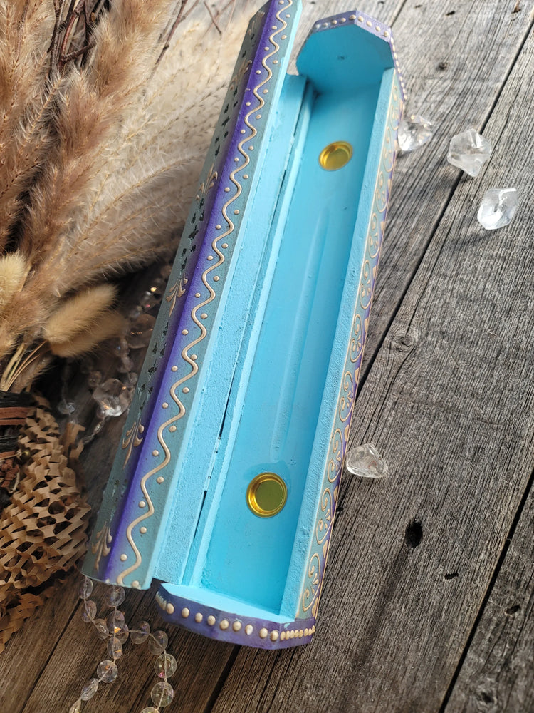 Hand Painted Wooden Incense Box