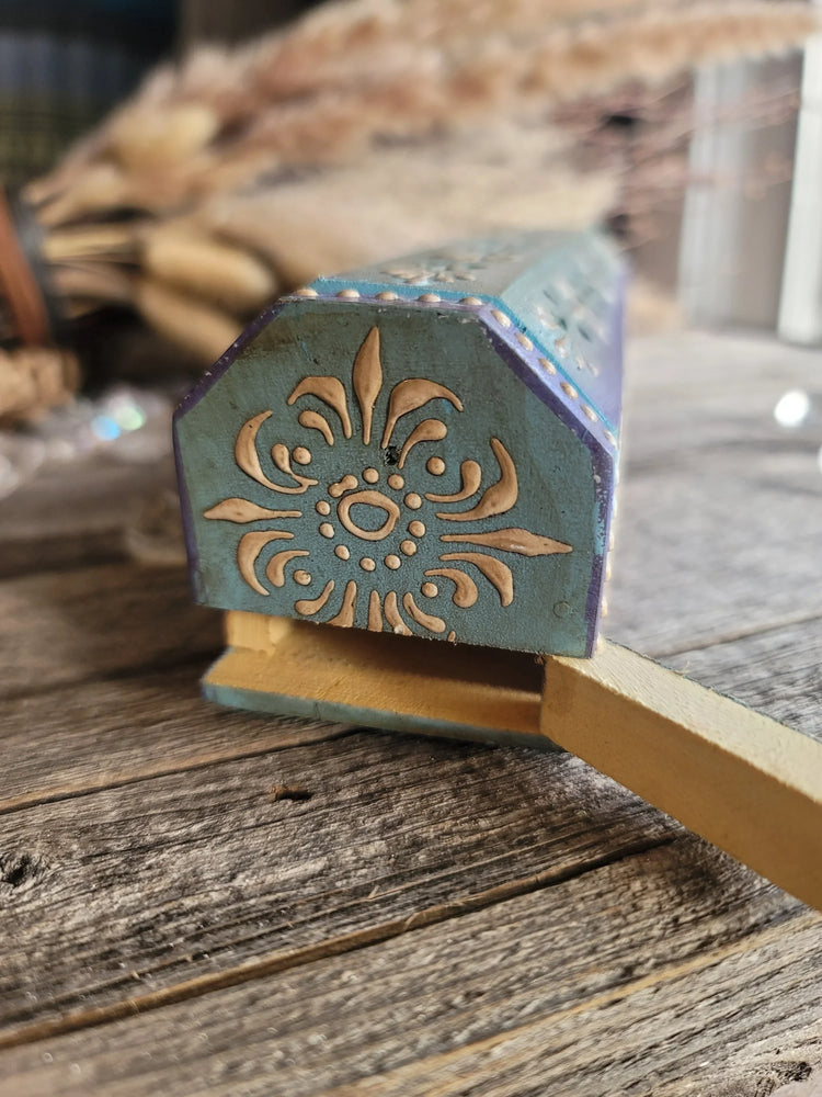 Hand Painted Wooden Incense Box