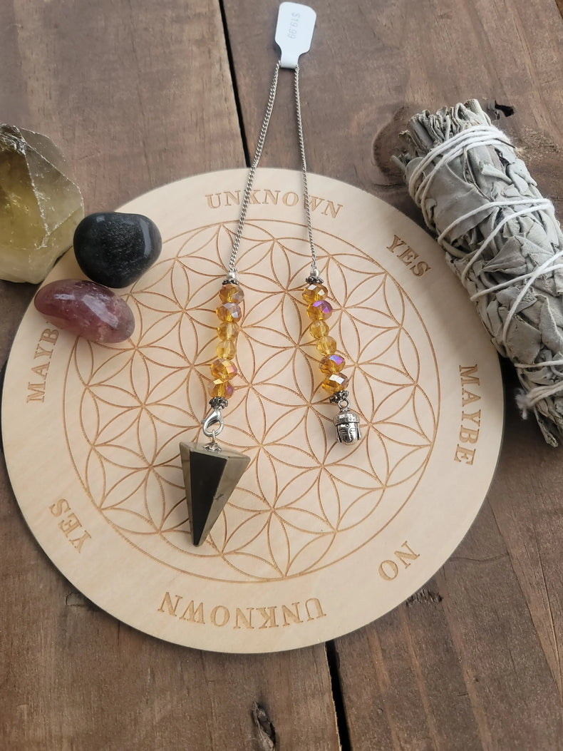 Pyrite Buddha Pendulum | Protection, Power & Presence