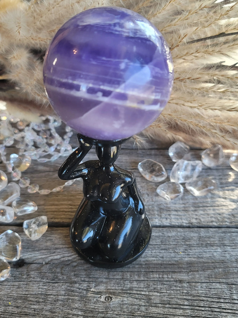 Purple fluorite sphere