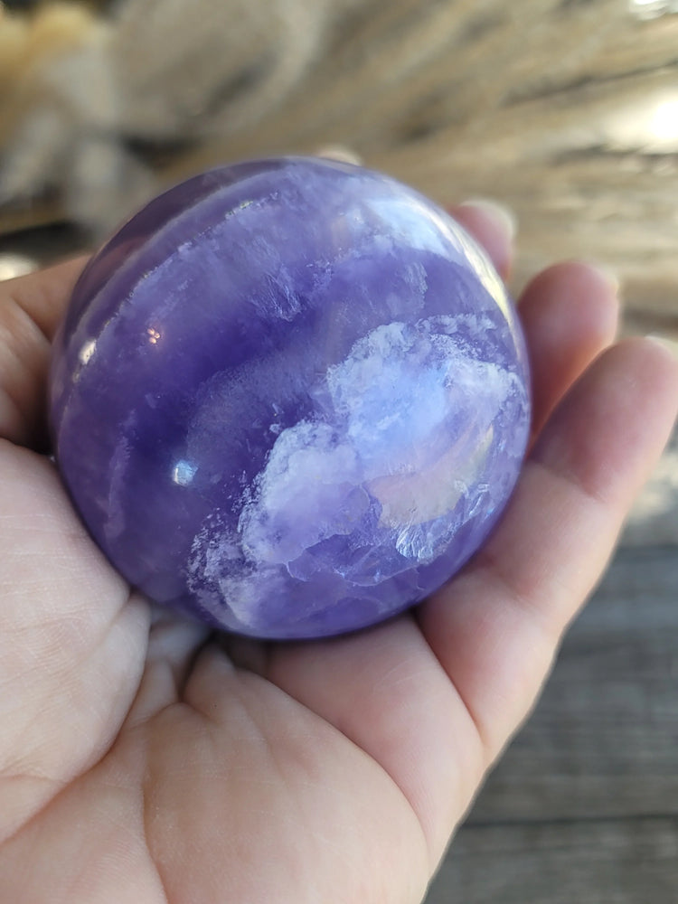 Purple fluorite sphere