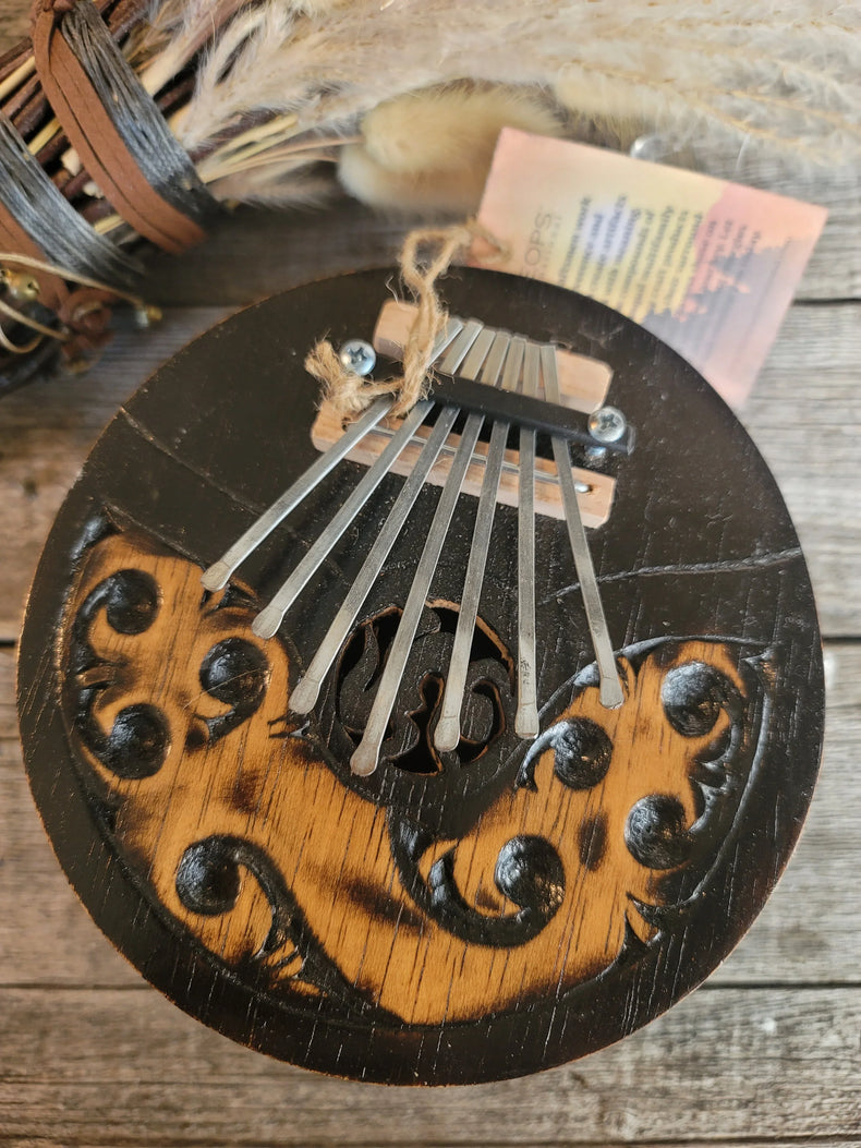 Carved Hand-Carved Karimbu Instrument | Rhythmic Sound Ritual Tool