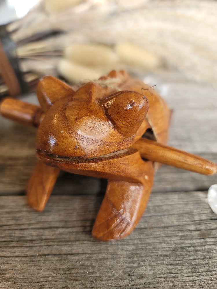 Wood Guiro Rasp - Frog