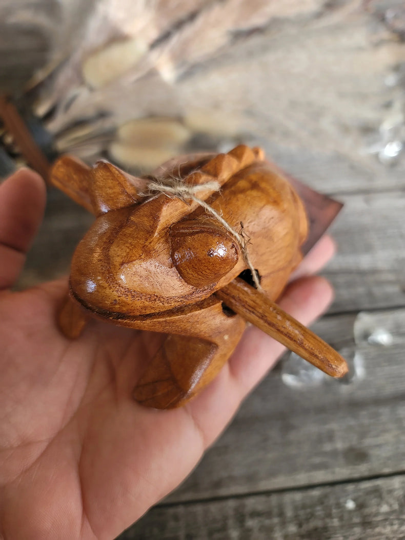 Wood Guiro Rasp - Frog