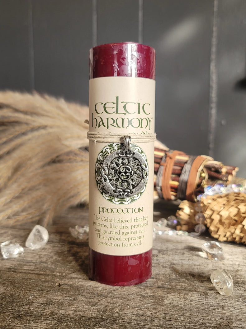 Celtic Harmonies Pewter Pendant Candle: PROTECTION