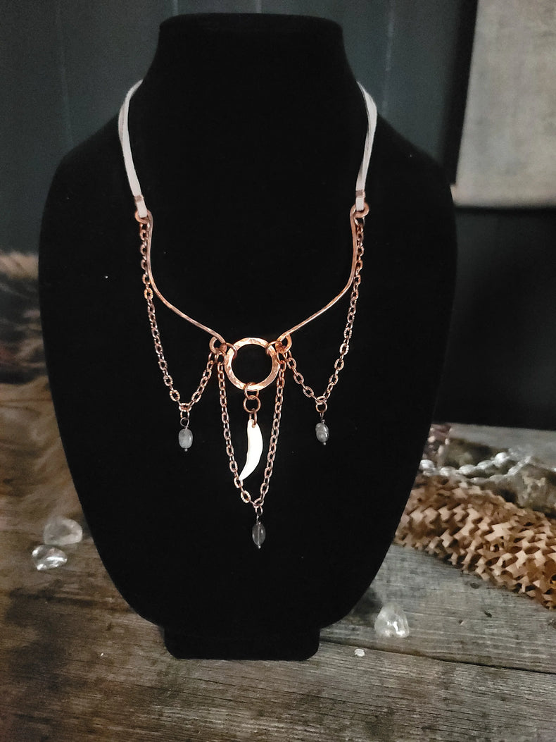 Shamanic Coyote Tooth & Labradorite Necklace