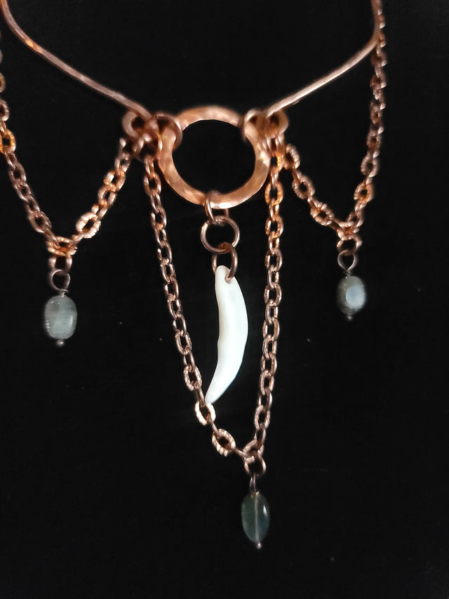 Shamanic Coyote Tooth & Labradorite Necklace