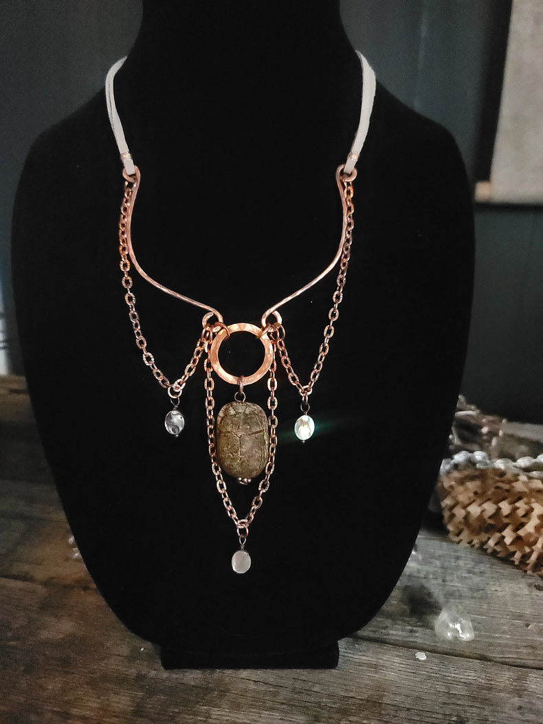 Scarab & Labradorite Necklace