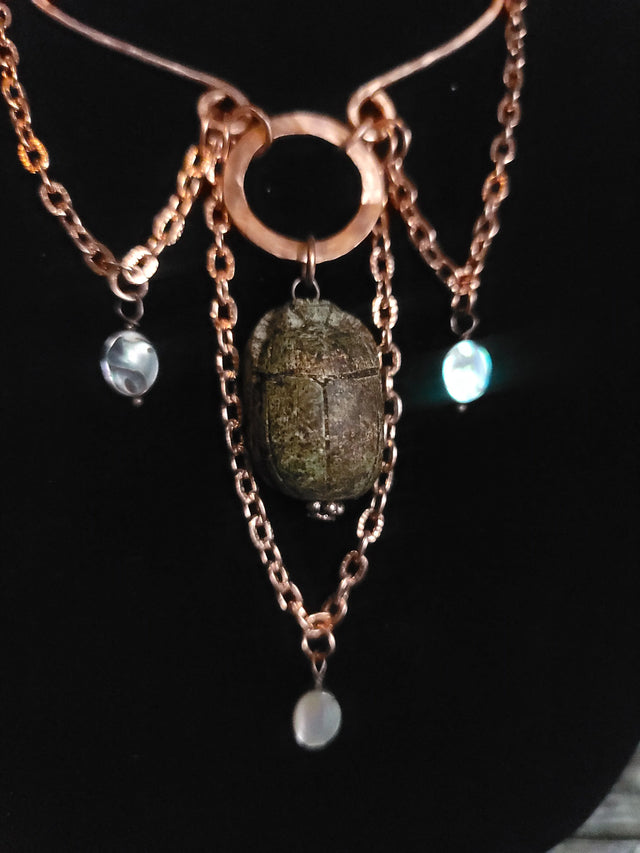 Scarab & Labradorite Necklace