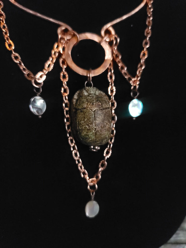 Scarab & Labradorite Necklace