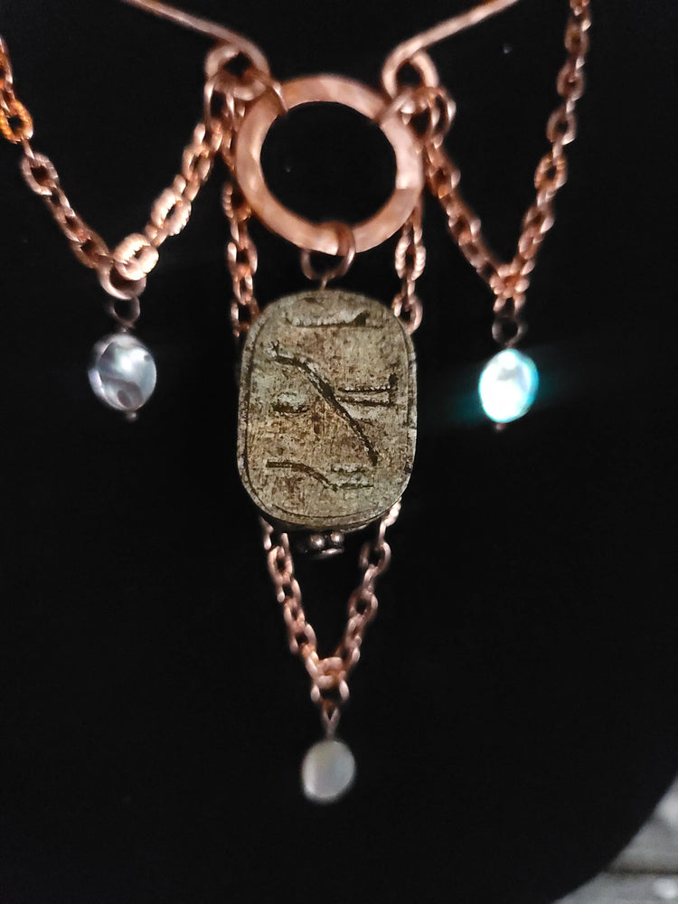 Scarab & Labradorite Necklace