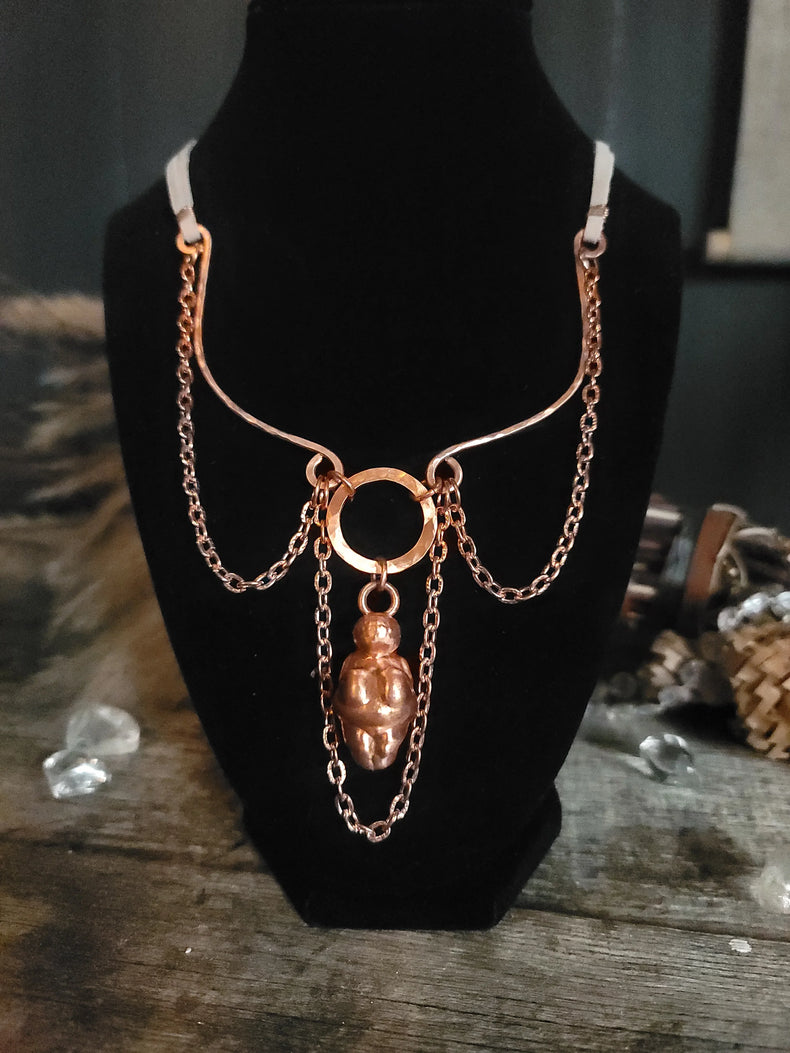 Copper Venus of Willendorf Necklace