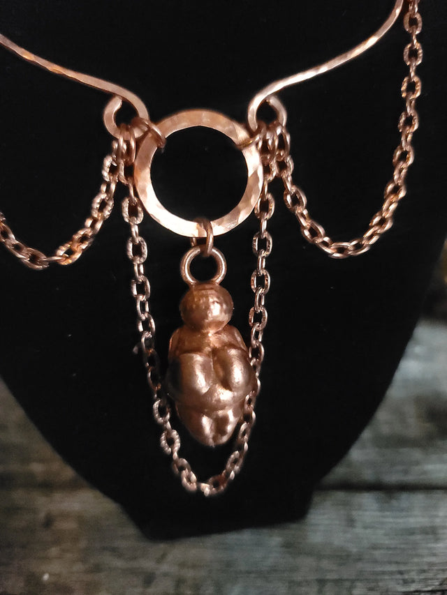 Copper Venus of Willendorf Necklace