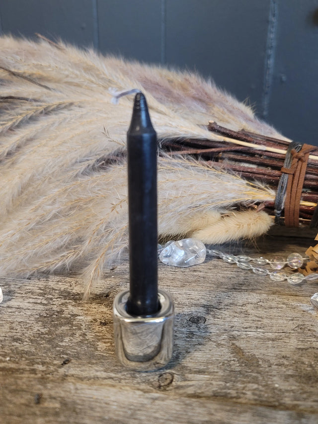 Ceramic Chime Candle Holder - Silver