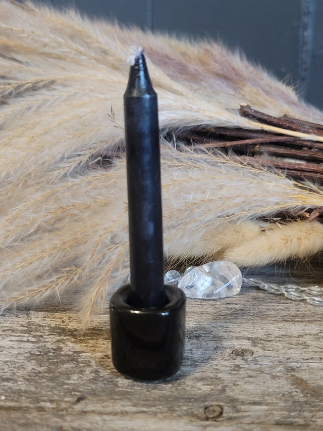 Ceramic Chime Candle Holder - Black