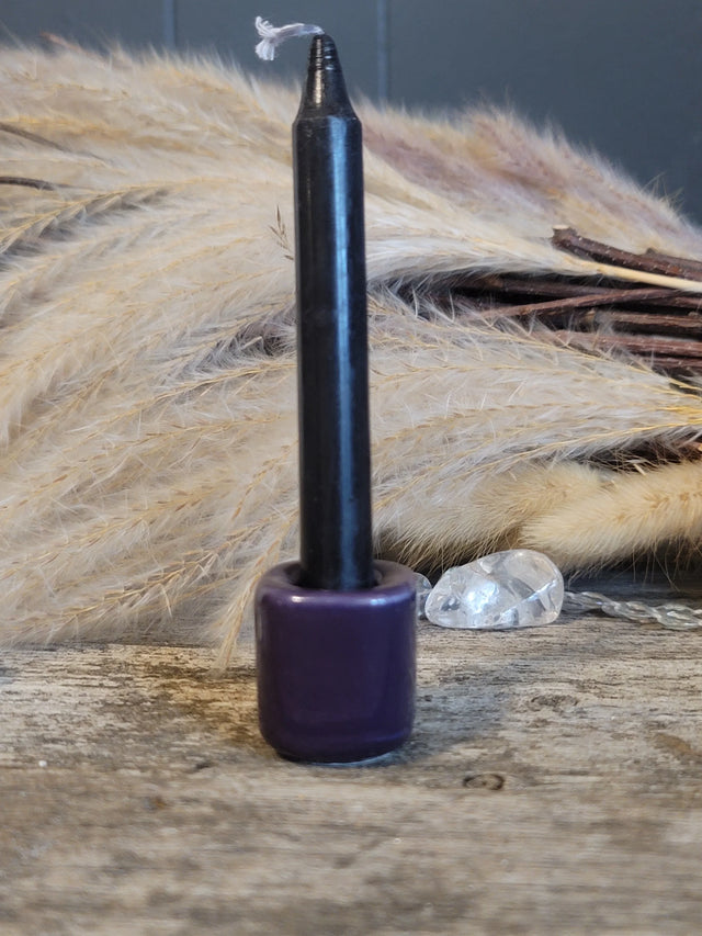 Ceramic Chime Candle Holder - Purple