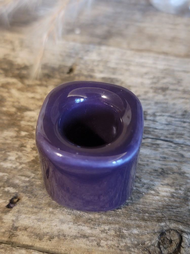 Ceramic Chime Candle Holder - Purple