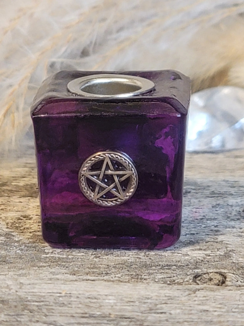Chime Candle Holder Pentacle Purple