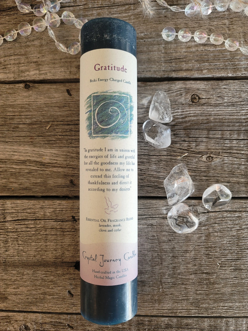 Reiki Herbal Pillar Candle - Gratitude