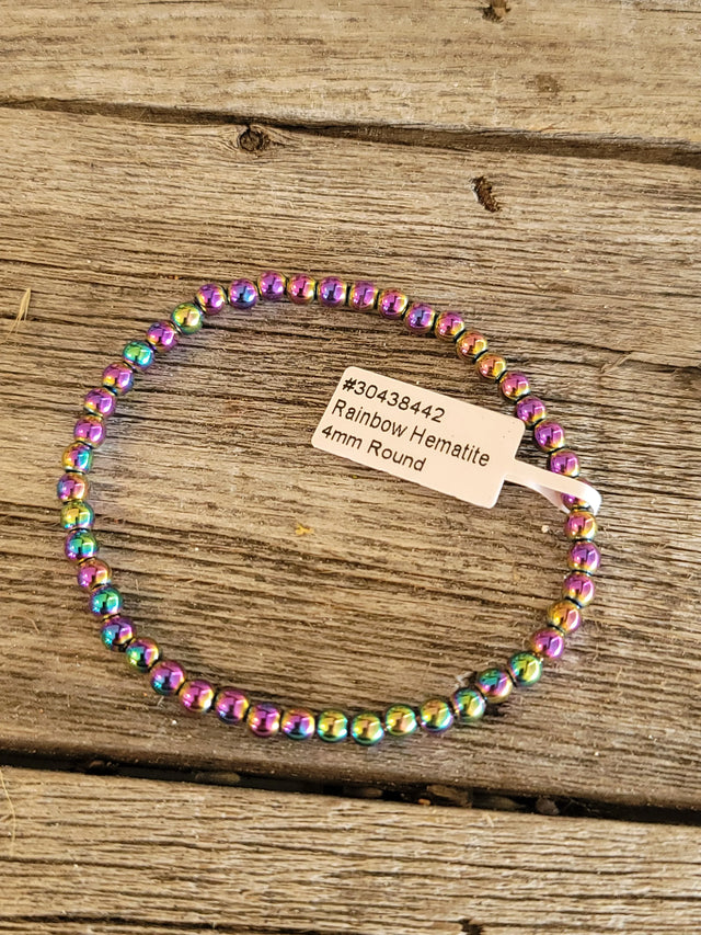 Rainbow Hematite Elastic Bracelet 4mm