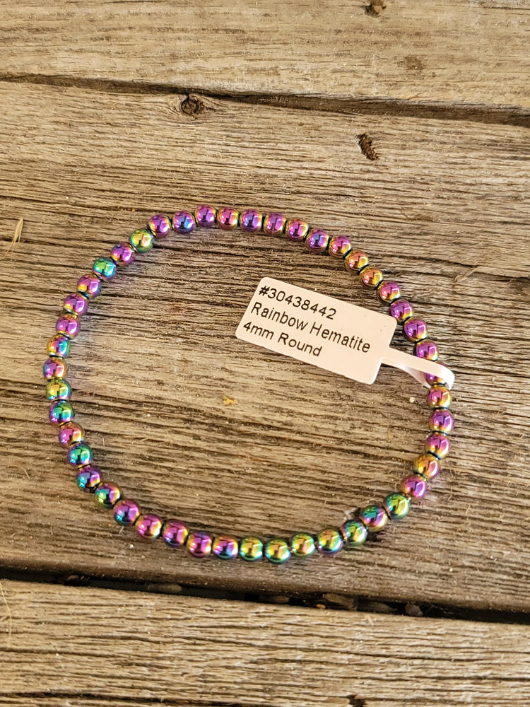 Rainbow Hematite Elastic Bracelet 4mm