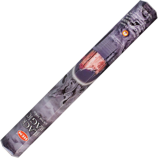 HEM Black Magic incense sticks hexagonal box with mystical packaging design