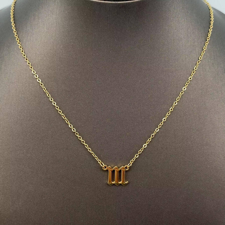 Lucky Numbers 18K Gold Plated Stainless Steel Necklace - FGS: 444