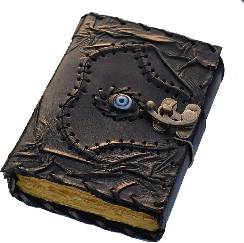 Handmade Hocus Pocus Journal 7x5 Leather: Black