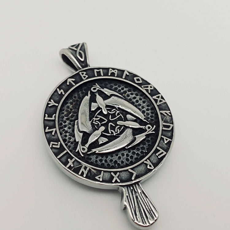 Viking Celtic Knot Crow Stainless Steel Pendant - MJ/MNP: Single pendant